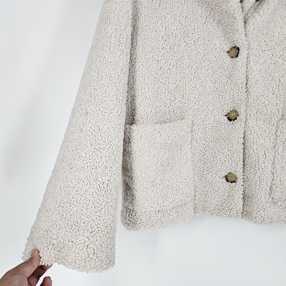 Aritzia Wilfred Bone White Stanza Sherpa Teddy Coat - Picture 4 of 14